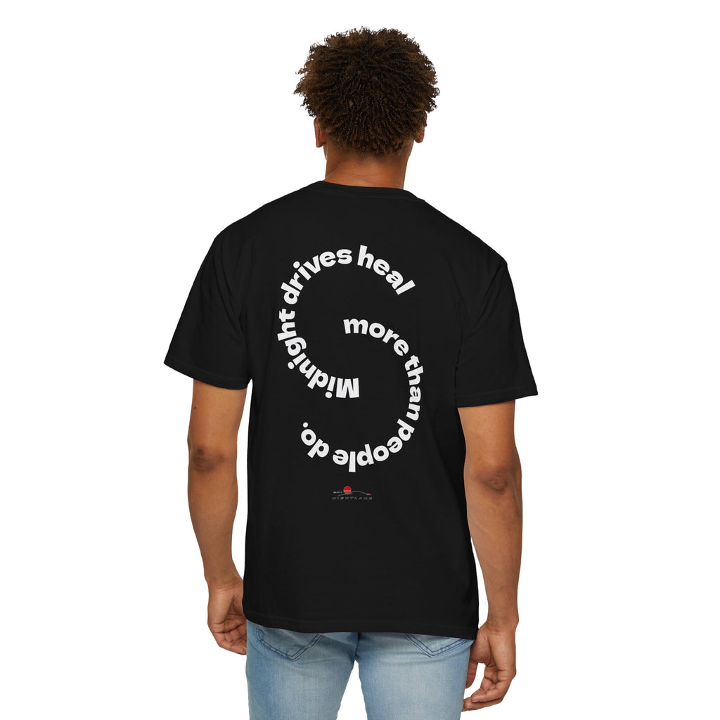 Midnight Drive T-shirt | Retro Night Scenery, Moonlight Road